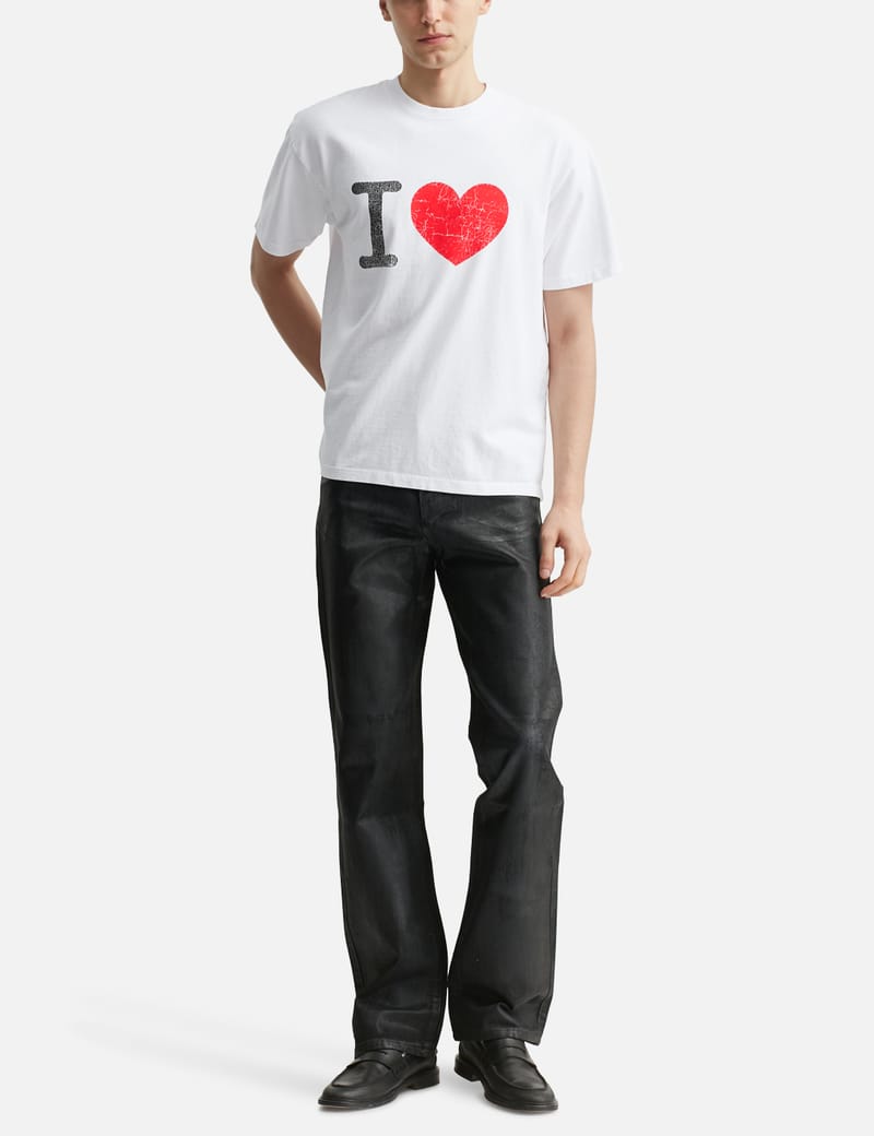 Basketcase I Heart T-Shirt - White ribbed crewneck tee with