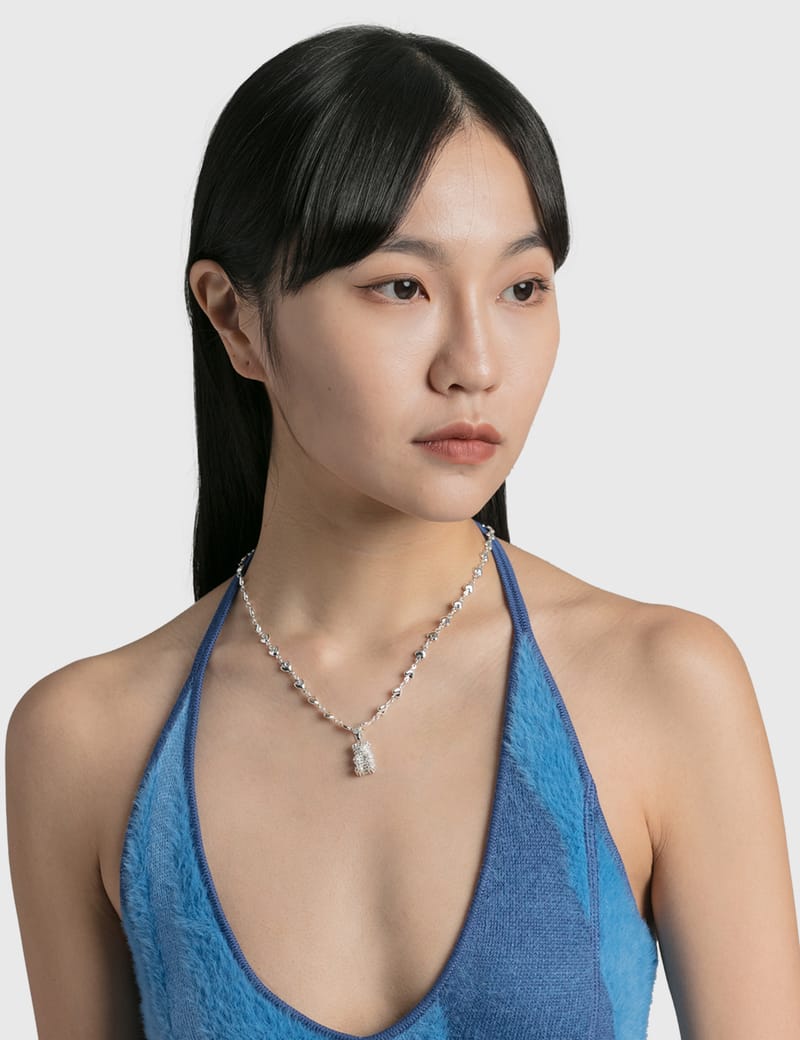 Crystal Haze - SILVER NOSTALGIA BEAR PAVE PENDANT | HBX