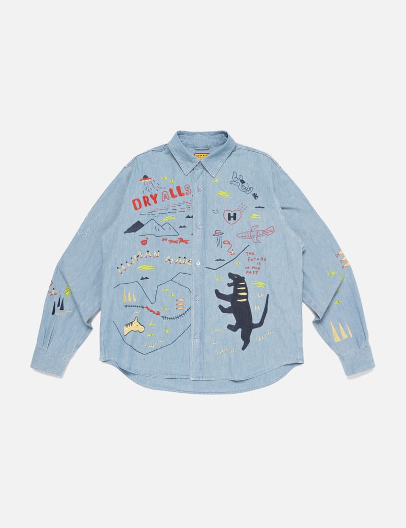 Human Made Embroidered Chambray Shirt - Vintage indigo with all