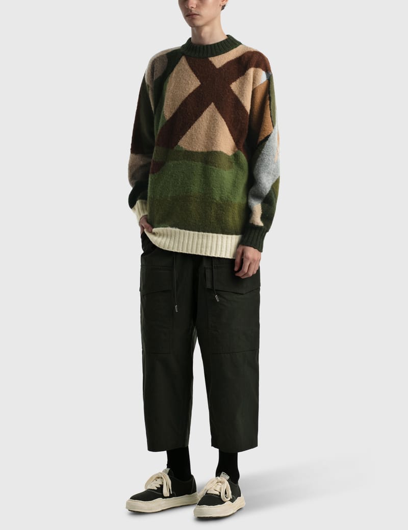 Sacai - KAWS Jacquard Knit Pullover | HBX - HYPEBEAST 為您搜羅全球