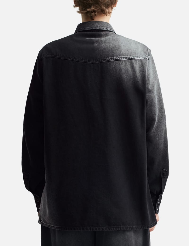 MM6 Maison Margiela Black Denim Shirt - Relaxed washed cotton with