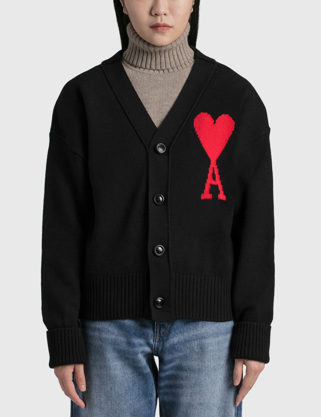 Red AMI De Coeur Cardigan