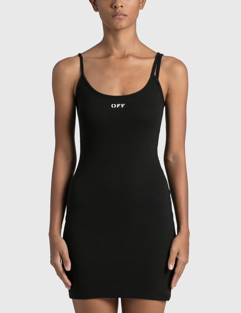 【送料&関税込】Off-White Ribbed Dress With Crossed Straps D Off-White™ - Ribbed Dress | HBX - Globally Curated Fashion