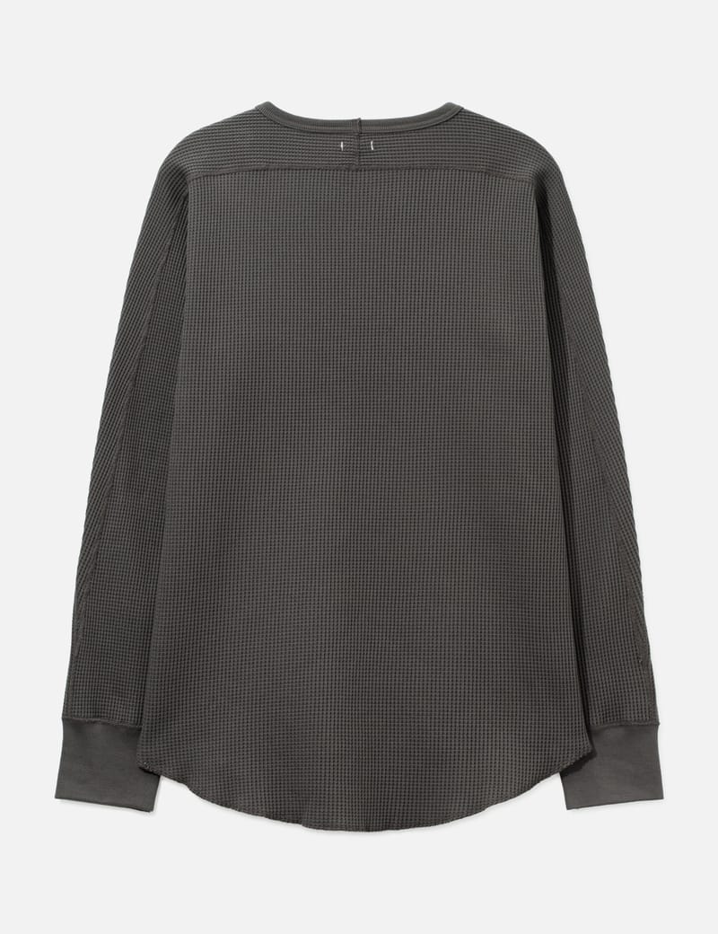 Nanamica Crew Neck Thermal Sweat - Organic cotton waffle-knit