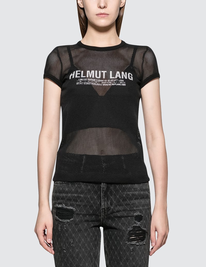 Helmut Lang - Mesh Logo Baby Short Sleeve T-shirt | HBX - Globally