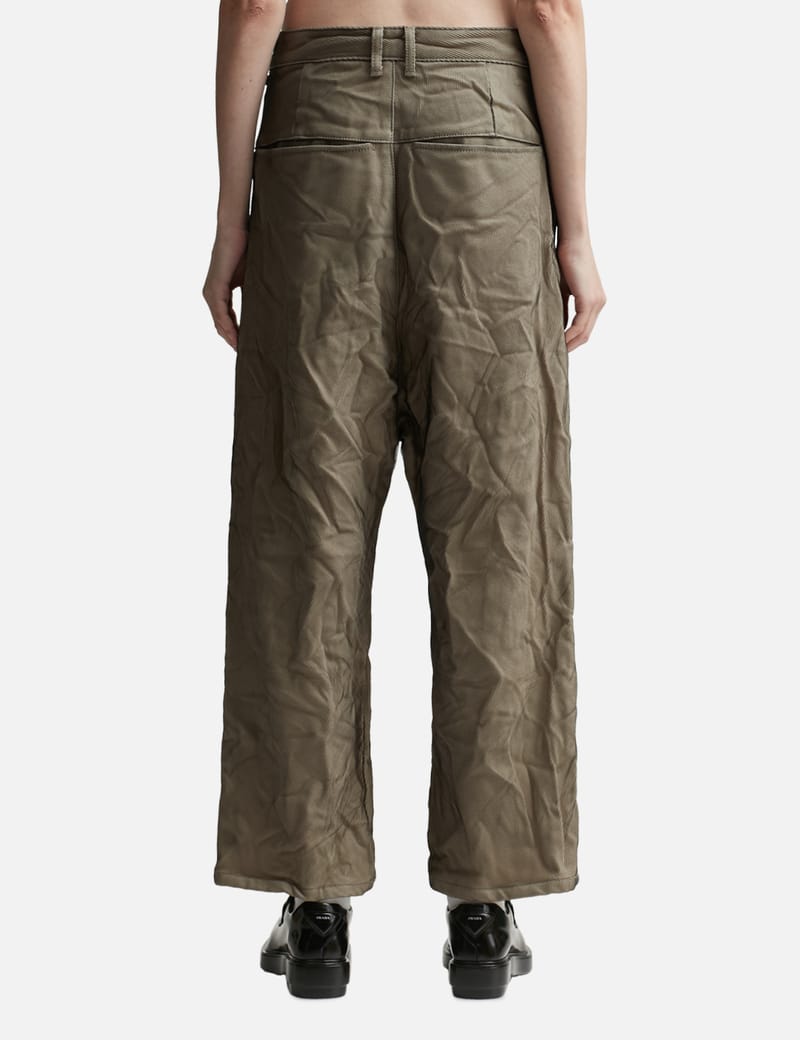 Ader Error Product. 69 Layered Wrinkle Pants - Beige layered mesh