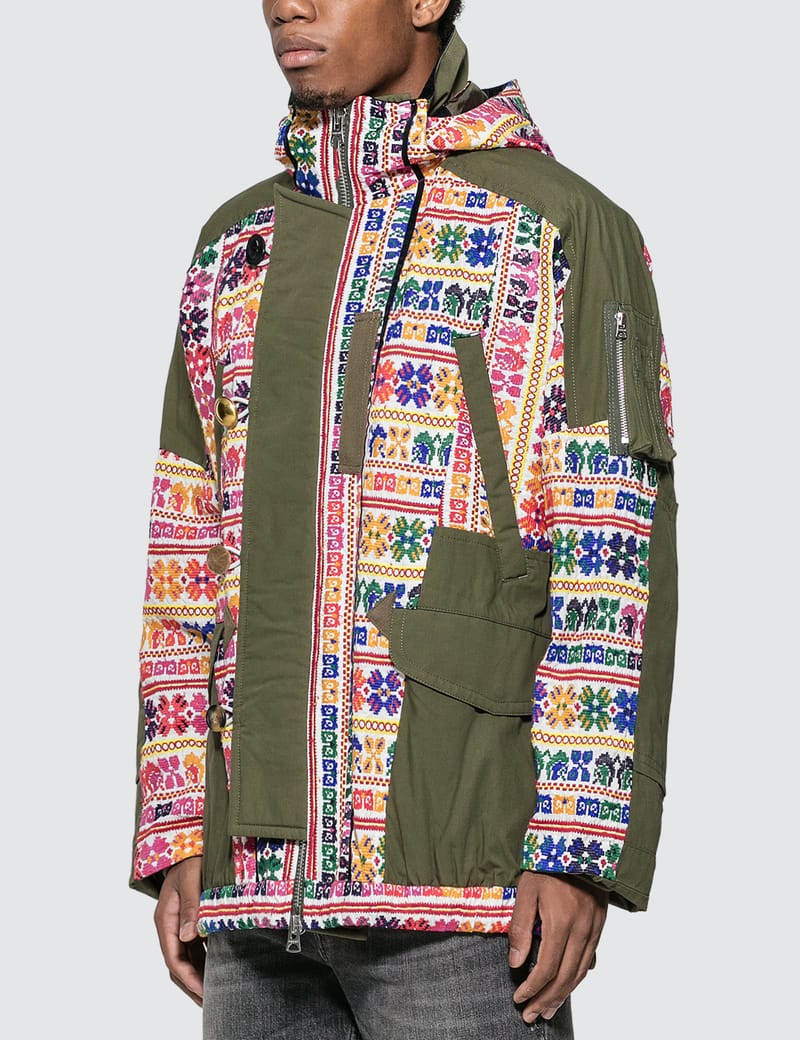 Sacai - Floral Stripe Jacquard Blouson Jacket | HBX - Globally