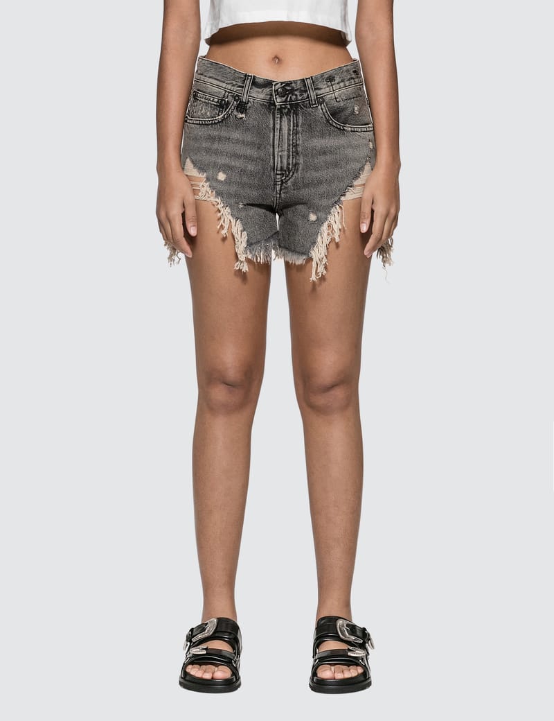 R13 Shredded Slouch Shorts HBX Globally Curated Fashion and