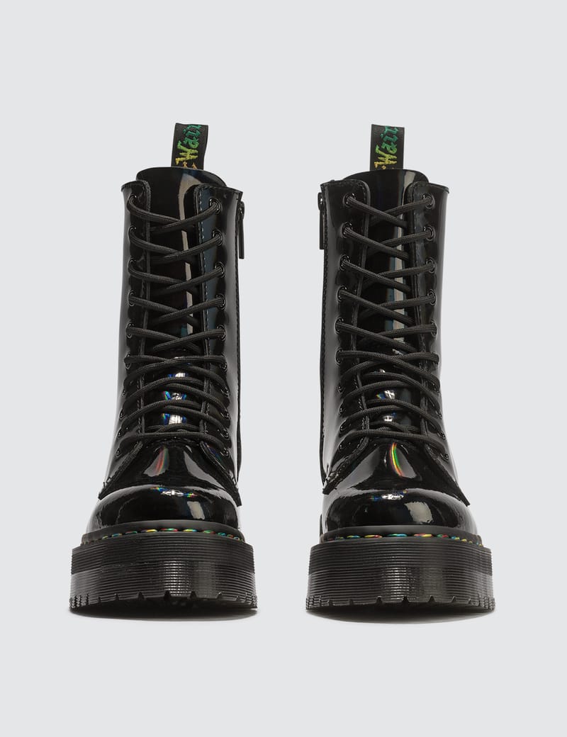 Dr martens jadon on sale hi rainbow patent