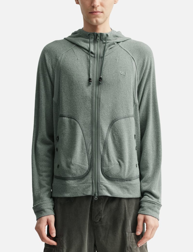 San San Gear Kapas Knit Zip-Up - Mint color-block hoodie with 2