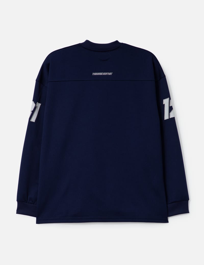 thisisneverthat® Football Jersey - Navy polyester, embroidered