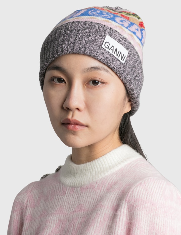 Ganni Graphic Wool Beanie HBX Globally Curated Fashion and