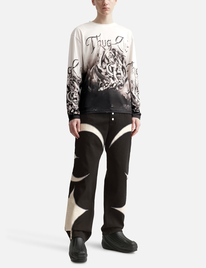 THUG CLUB - TC LEATHER BLACK DENIM PANTS | HBX - Globally Curated ...