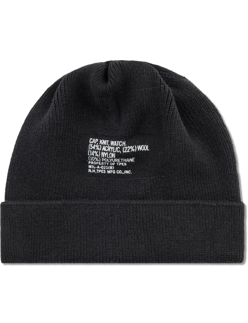 N.Hoolywood - Black N Hoolywood Logo Beanie | HBX - HYPEBEAST 為您