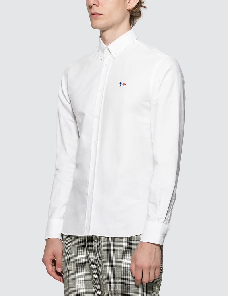 Maison Kitsuné - Tricolor Fox Patch Classic Oxford Shirt BD | HBX