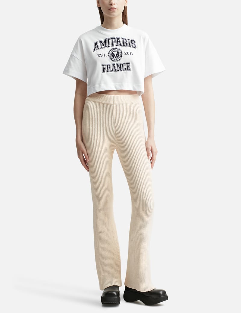 Ami - RIBBED TROUSERS | HBX - Globally Curated Fashion and