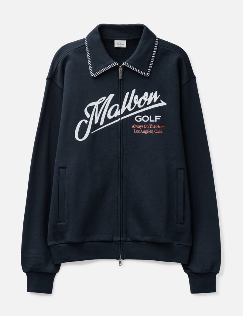 Malbon Golf Maxwell Sweatshirt - Navy relaxed-fit cotton zip