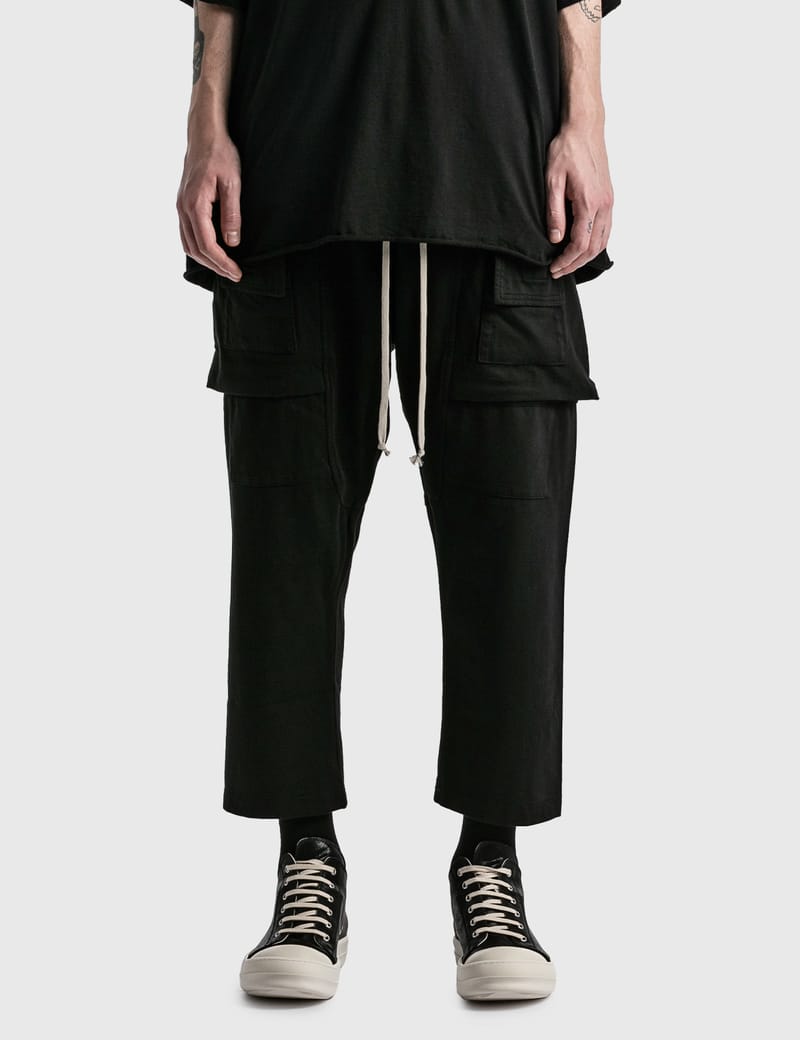 Rick Owens Drkshdw - Creatch Cargo Cropped Drawstring Pant | HBX