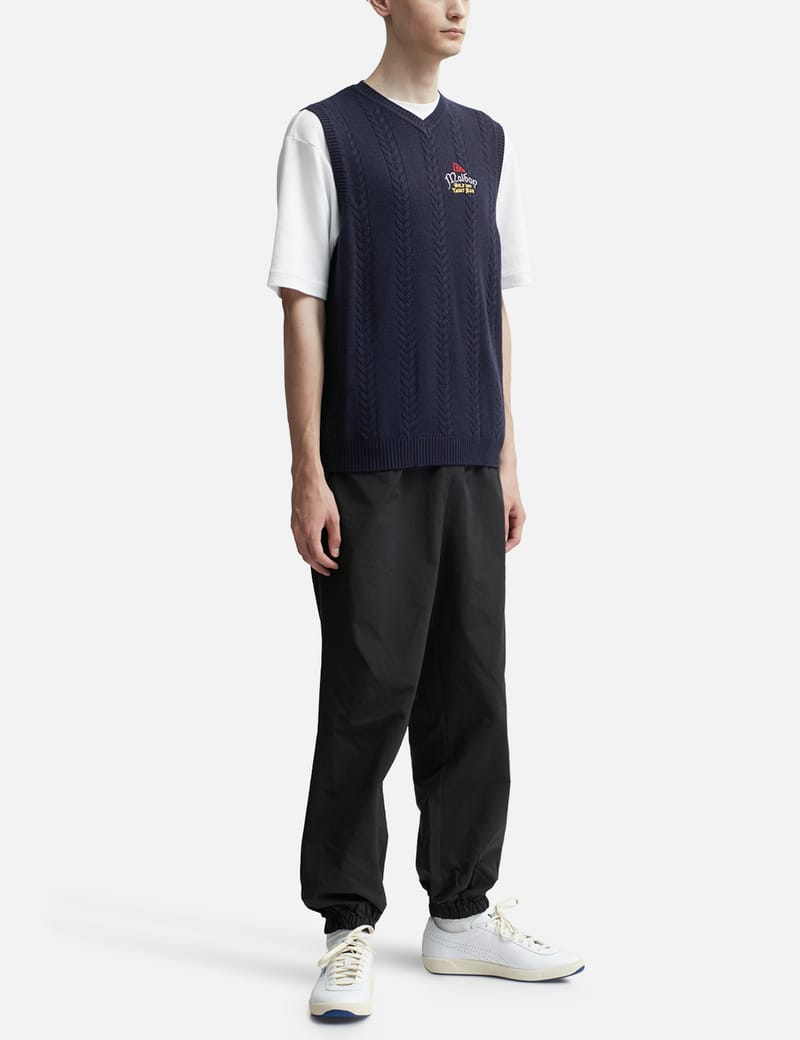 Malbon Golf - YACHT CLUB CABLE KNIT VEST | HBX - Globally Curated