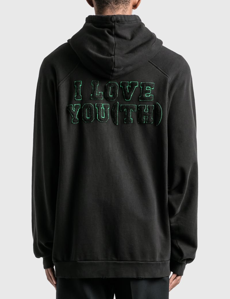 Raf Simons - Badge And Print Oversized Zipped Hoodie | HBX ...