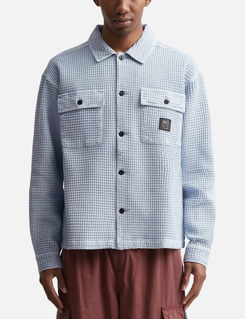 Brain Dead - WAFFLE BUTTON FRONT SHIRT | HBX - Globally Curated
