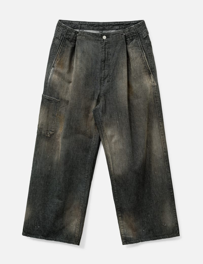 ANCELLM - AGING WIDE DENIM PANTS | HBX