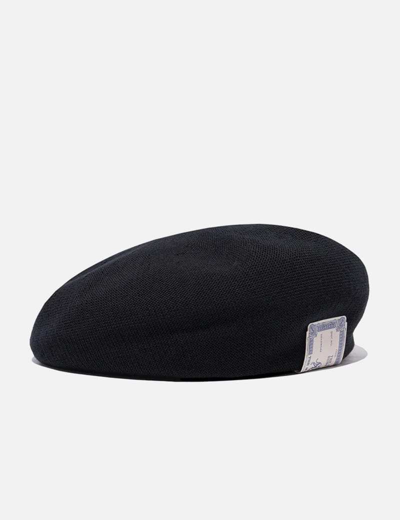 THE H.W.DOG&CO. Beret - Oversized black wool beret with elastic