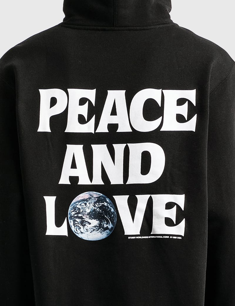 Stussy peace discount and love hoodie