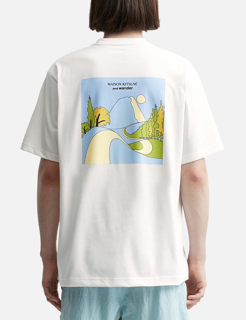 【MAISON KITSUNE】×AND WANDER ドライ コットン T マウンテン and wander - and Wander x Maison Kitsuné Dry Cotton T