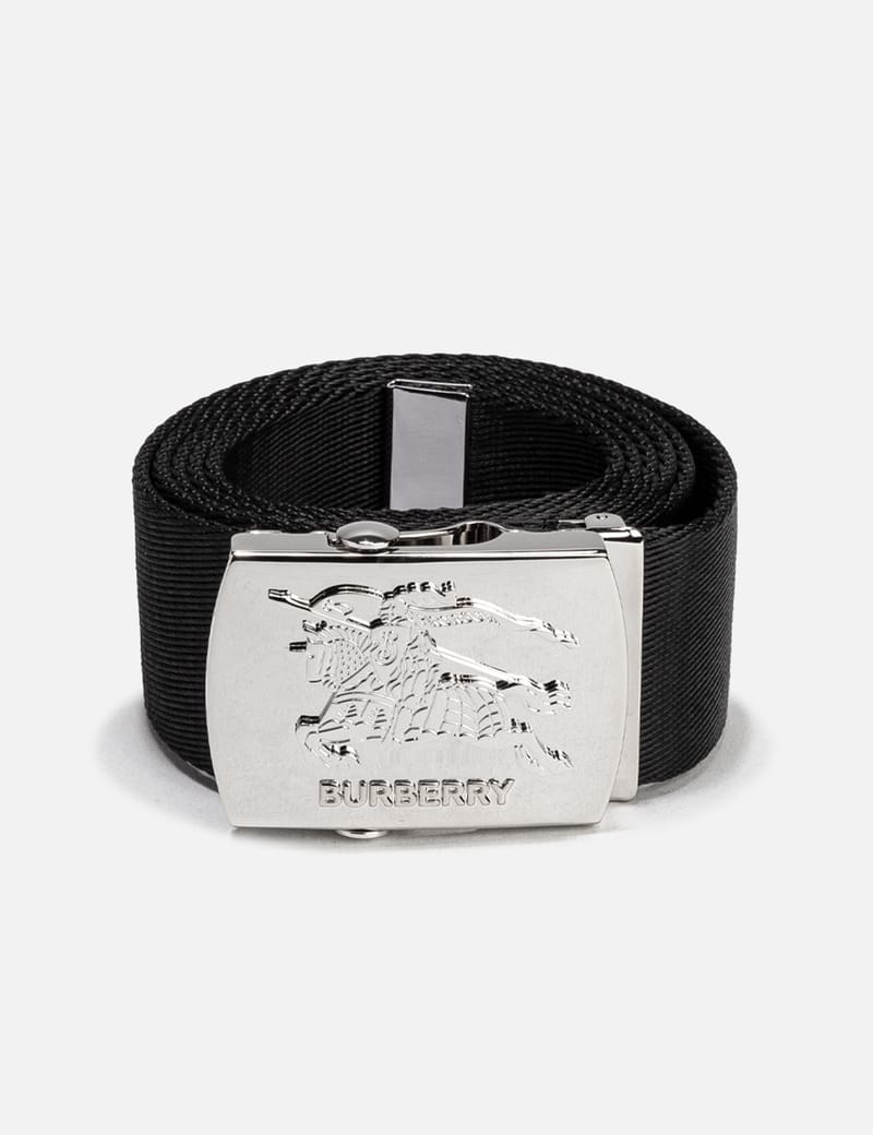 Burberry - Engraved Logo Buckle Belt | HBX - Globally Curated