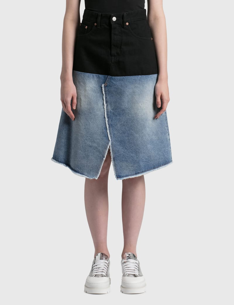 WEB限定デザイン MM6 Maison Margiela wrap denim skirt 36 - 通販