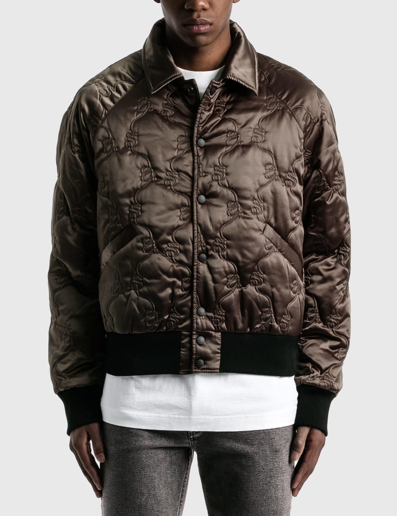 acne studios oversized satin bomber