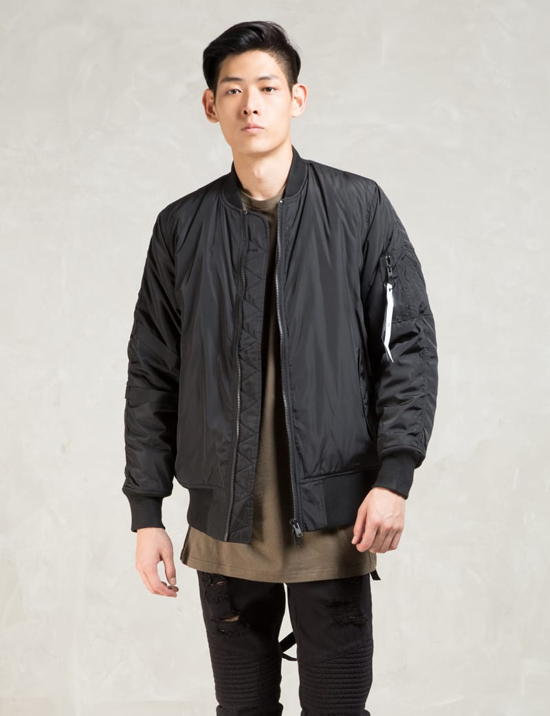 Stampd - Black Strapped Bomber Jacket | HBX - Globally Curated