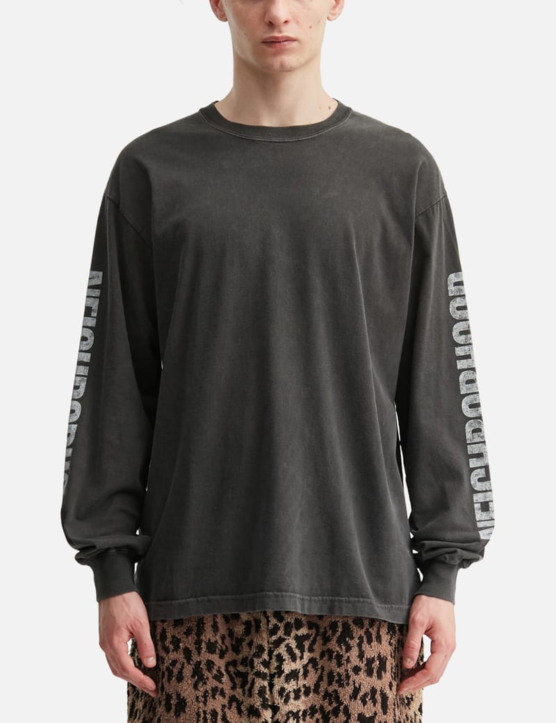NEIGHBORHOOD NH . TEE LS-3 - ボクシーフィットの綿100%ロンT。胸元