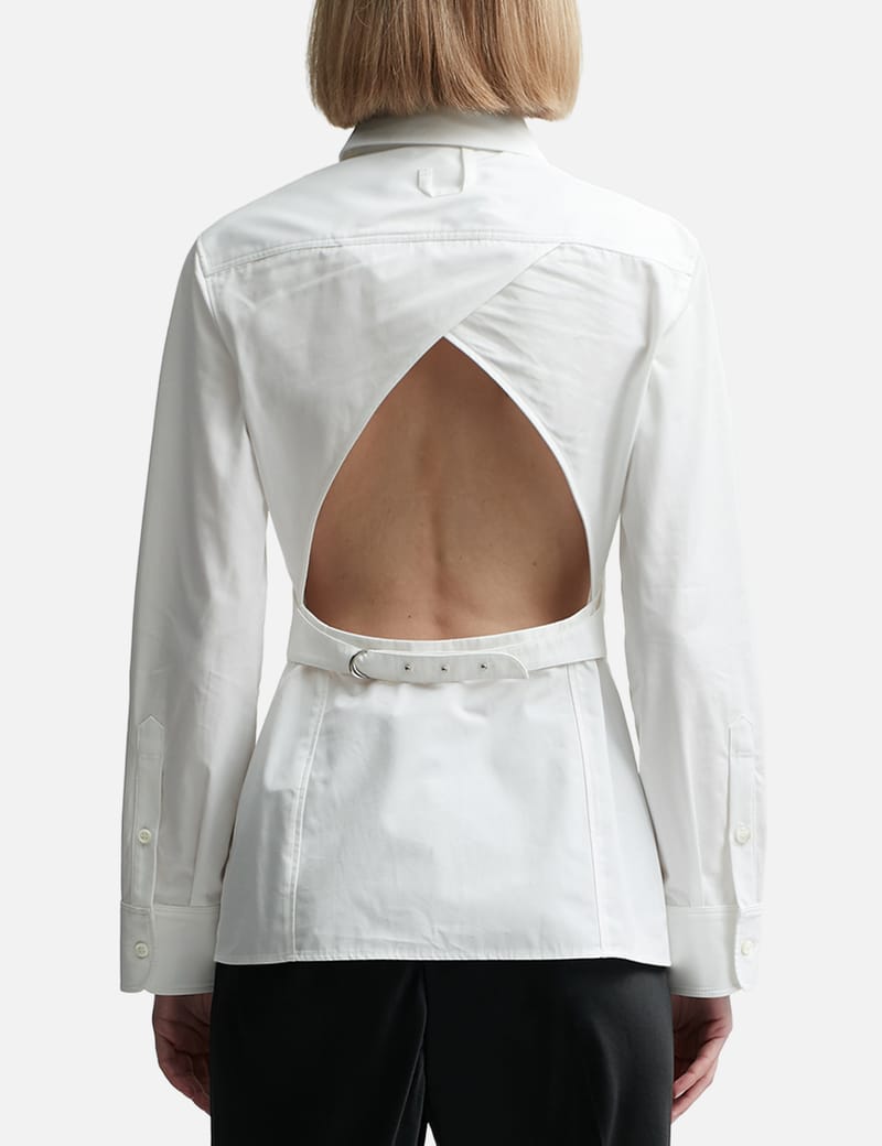 【JACQUEMUS】La Chemise Shirt ホワイト La Chemise Manches Longue cotton-blend shirt in white