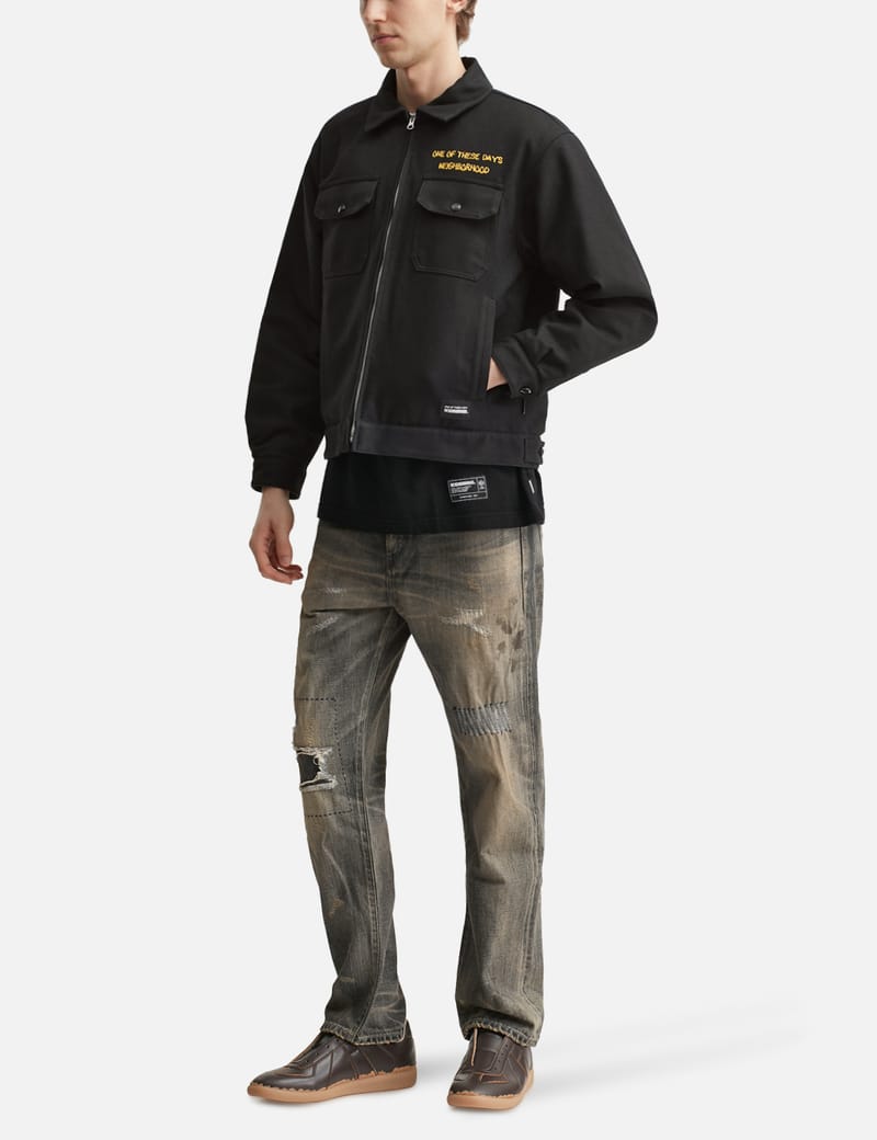NEIGHBORHOOD NH x OOTD . Zip Work Jacket - black cotton-wool