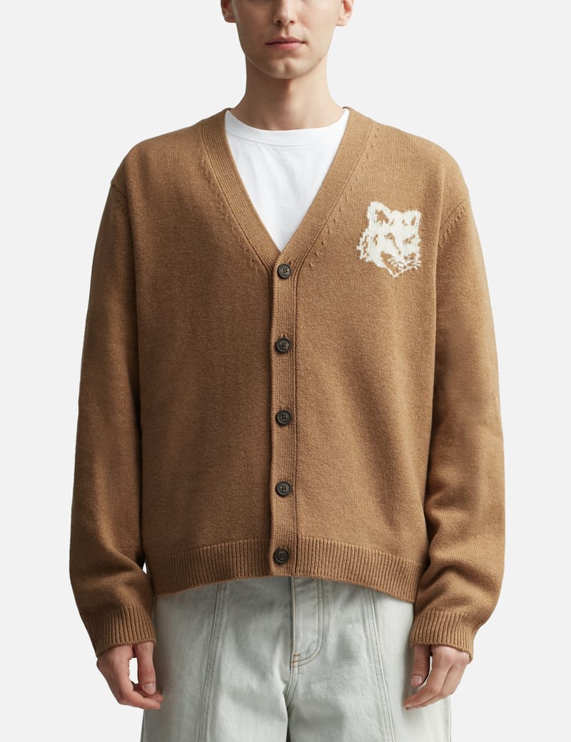 Maison Kitsuné - Fox Head Intarsia Comfort Cardigan | HBX