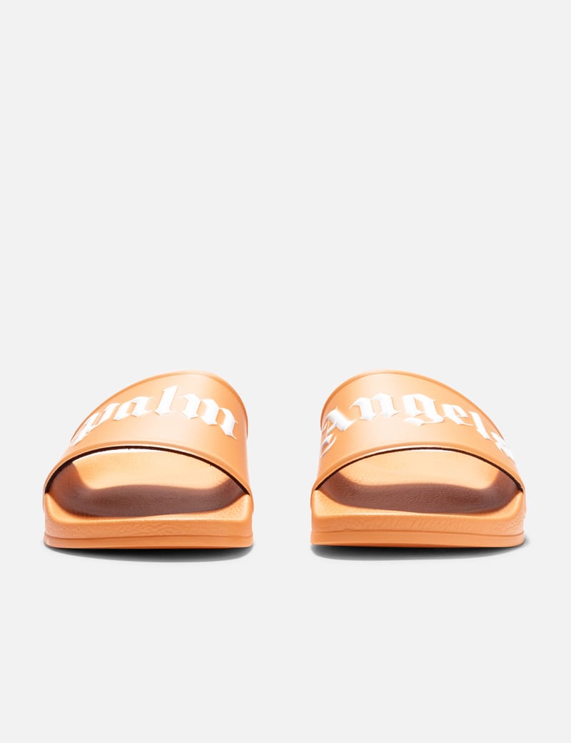 Palm Angels Logo Pool Slides HBX Globally Curated Fashion