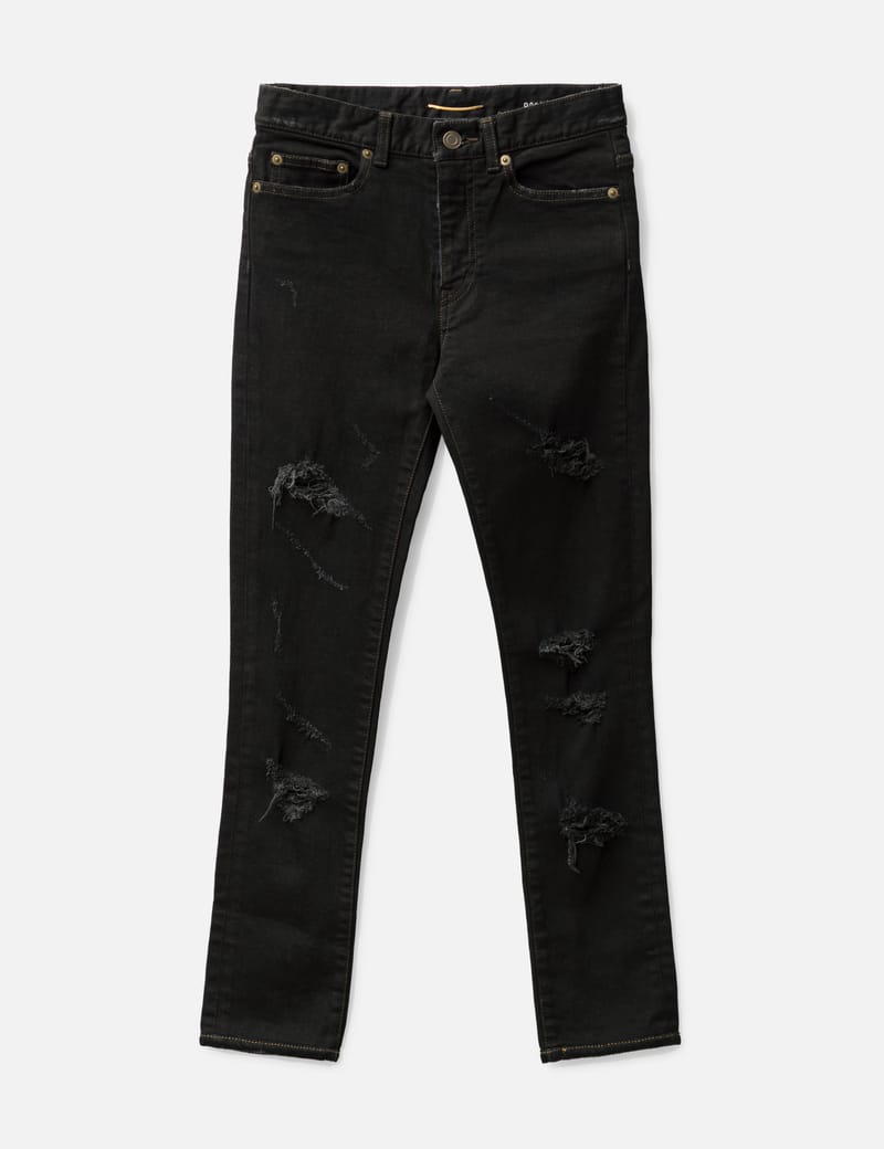 Saint laurent shop black ripped jeans