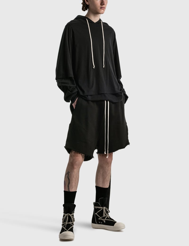 Rick Owens Drkshdw - Jersey Trucker Cut Off Shorts | HBX Rick Owens Drkshdw - Jersey Trucker Cut Off Shorts | HBX