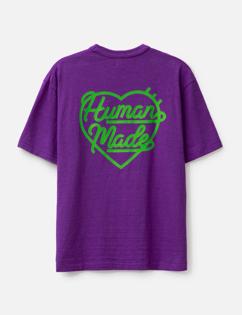 HUMAN MADE パープル Tシャツ Lサイズ Human Made Men's Coloured Small Heart T-Shirt in Purple Human Made