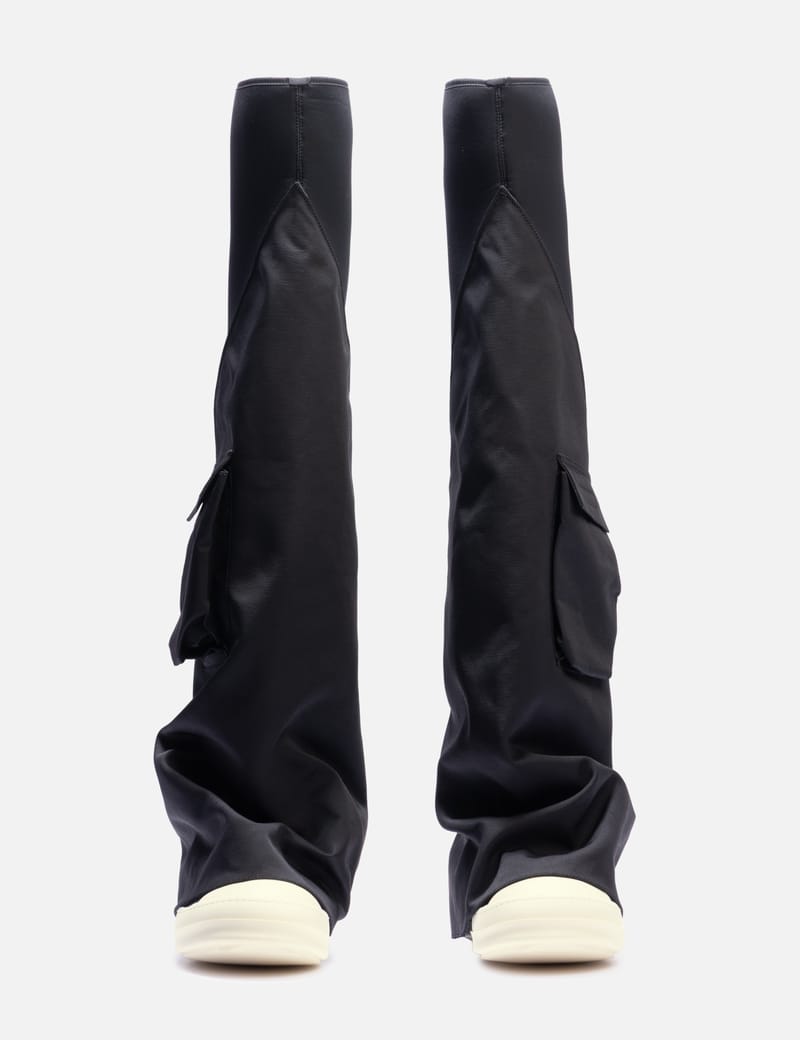 Rick Owens Drkshdw Cargo Fetish Boots - Black, brand-new pair with