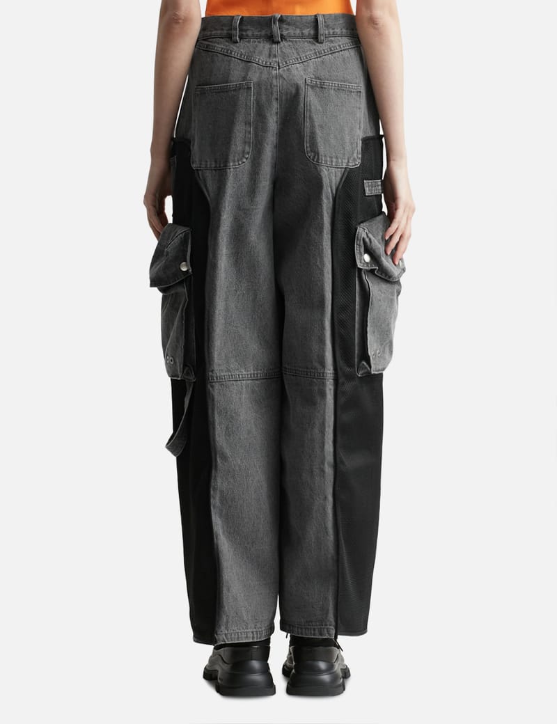 Private Policy - MESH DENIM CARGO PANTS | HBX - Globally Curated Fashion  and Lifestyle by Hypebeast