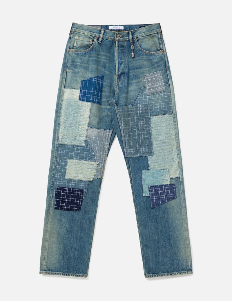パンツ FDMTL CLASSIC FIT DENIM CS130 W36 L30 FDMTL Classic Fit Denim CS127 - Japanese indigo patchwork jeans | HBX