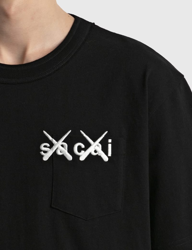 【サイズ2白 未着用】sacai kaws Embroidery T-Shirt
