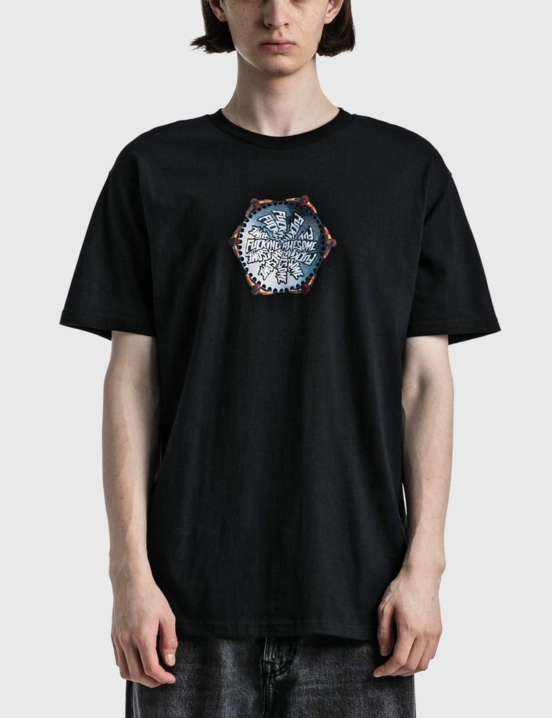 【FUCKING AWESOME】Fucking Awesome Safety Net Tee Fucking Awesome Men's Safety Net T-Shirt in White Fucking