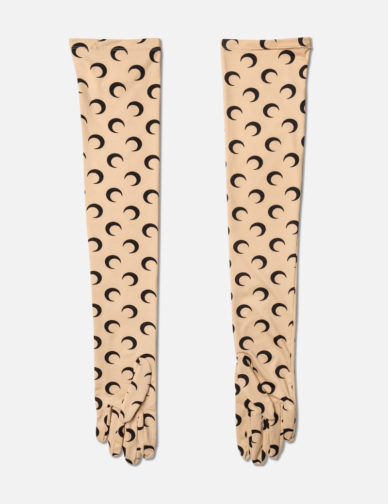 Marine Serre - ALL OVER MOON RECYCLED JERSEY LONG GLOVES