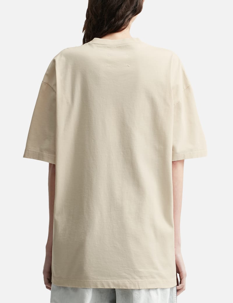 Tシャツ・カットソー MAISON MARGIELA Logo T-shirt Beige Maison Margiela Logo Cotton T-Shirt | Saks Fifth Avenue