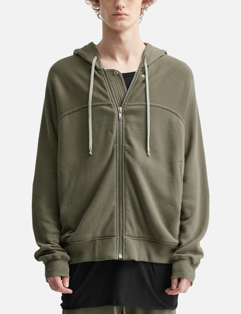 Rick Owens Cropped Hooded Flight jacket - Black virgin wool