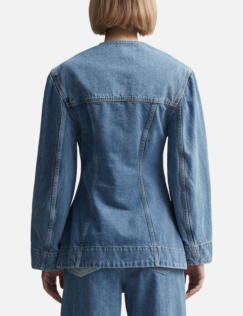 Ganni - Fitted Denim Blazer | HBX - Globally Curated Fashion